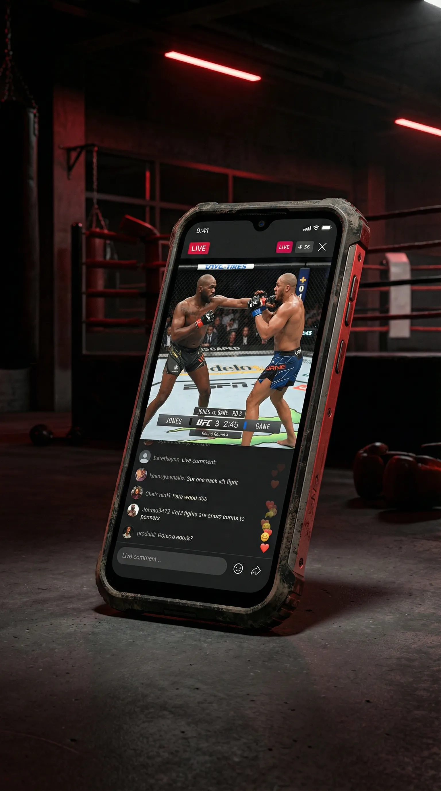 XGAME网站 移动端APP格斗直播界面